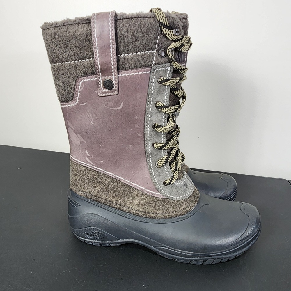 The North Face Women's Shellista Winter Boots STINGRAY US Sz 10 Gray Brown Snow